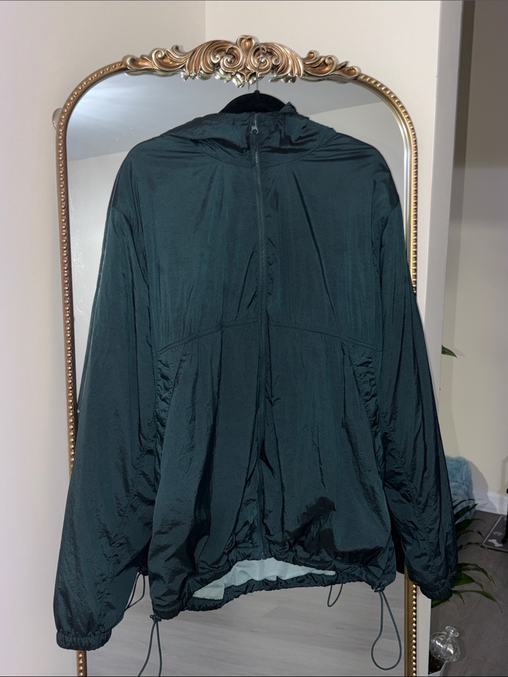 Old Navy Dark Green Hooded Windbreaker Jacket XXL - Picture 3 of 3